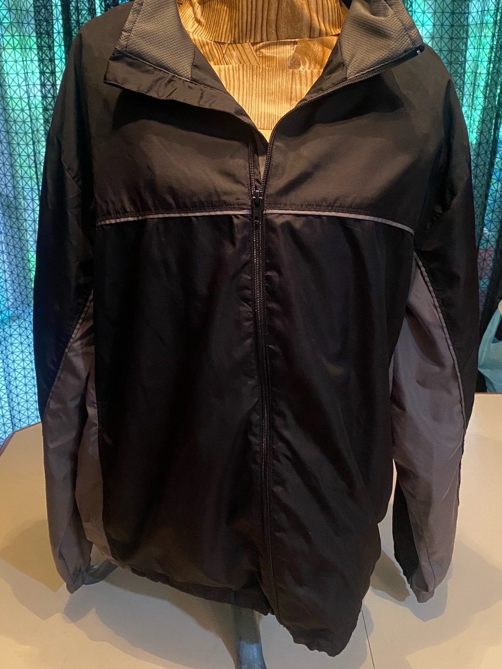 Athletech Black and Gray Lightweight Windbreaker Jacket